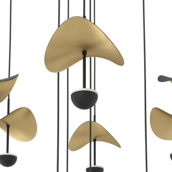 Eglo lampadario moderno dracera oro per soggiorno led 39w 3000k