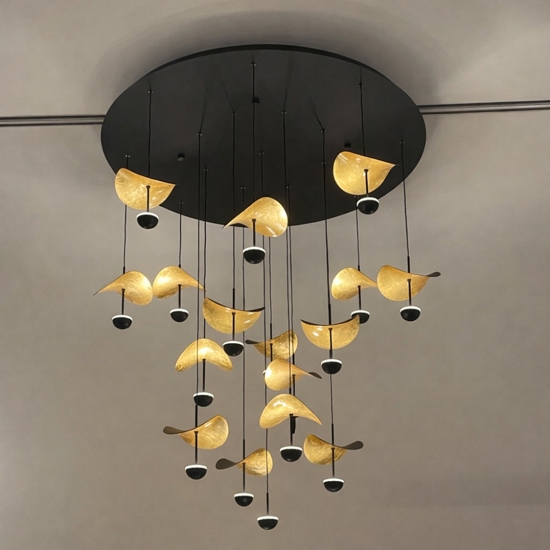 Eglo lampadario moderno dracera oro per soggiorno led 39w 3000k
