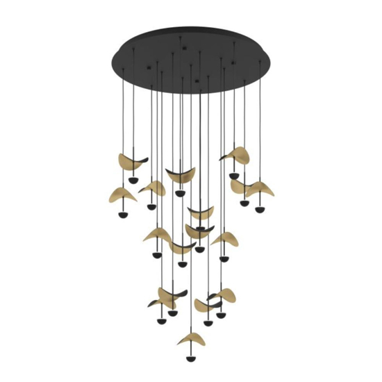 Eglo lampadario moderno dracera oro per soggiorno led 39w 3000k