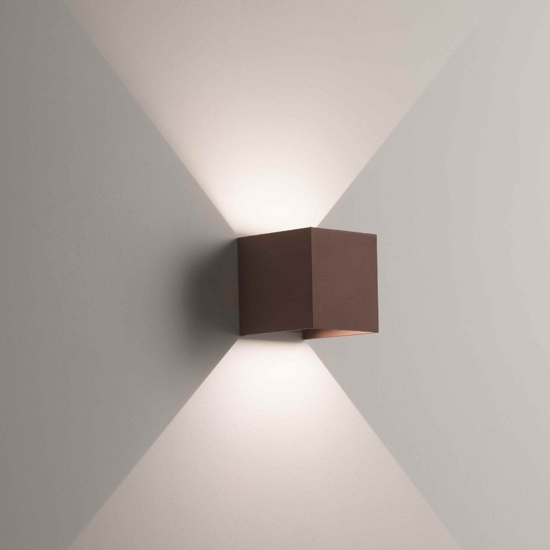 Life applique da esterno cubo marrone led 7w 3000k fp