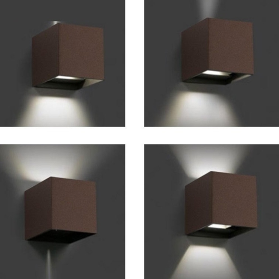 Life applique cubo da esterno led 7w 4000k marrone fp
