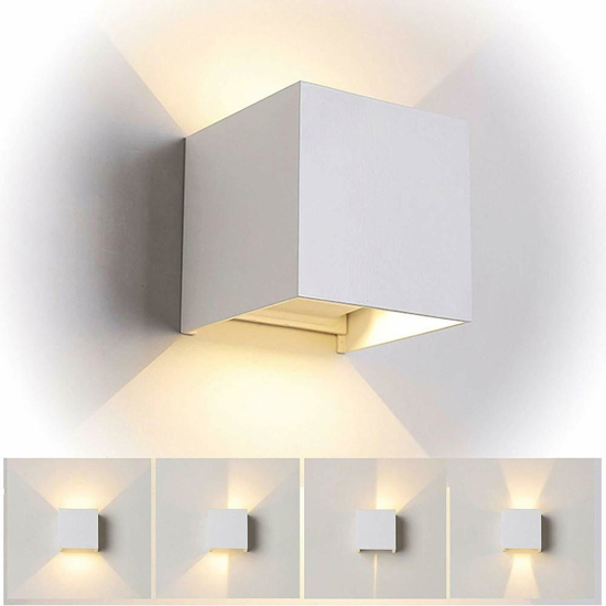 Life applique led 20w 3000k 4000k 5000k cubo bianco per esterno