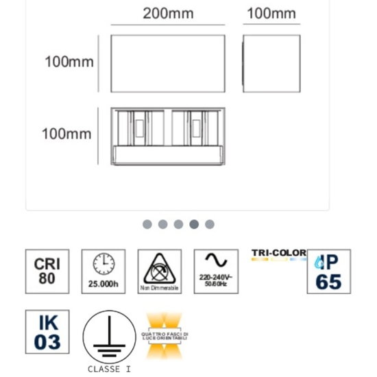 Life applique per esterno antracite 20w 3000k 4000k 5000k