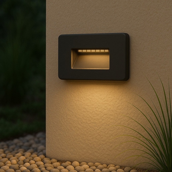 Segnapasso led 2w 3000k 4000k 5000k da incasso per esterno nero
