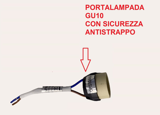 Portalampada tipo gu10 230v l15cm d27,5mm in ceramica 