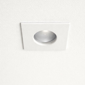 Faretto da incasso per controsoffitto bagno doccia quadrato bianco