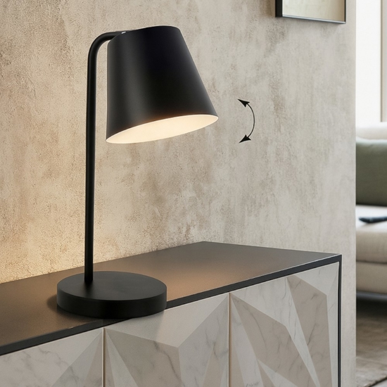 Lampada nera da tavolo scrivania moderna luce orientabile fp