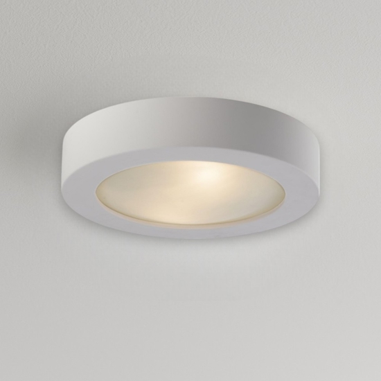 Plafoniera di gesso per cucina con diffusore in vetro