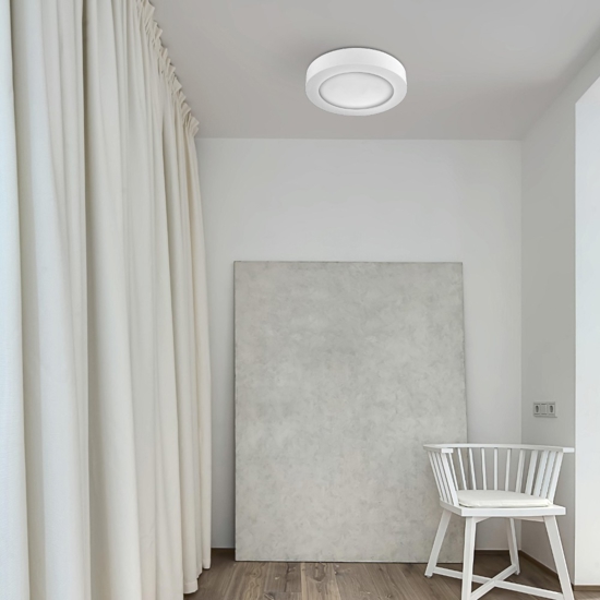 Plafoniera di gesso per cucina con diffusore in vetro