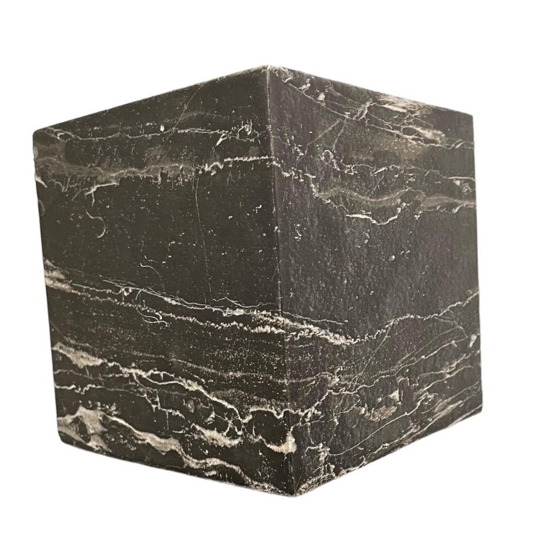 Applique led 13w 3000k cubo effetto marmo nero fp