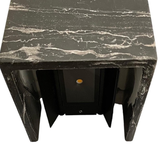 Applique led 13w 3000k cubo effetto marmo nero fp
