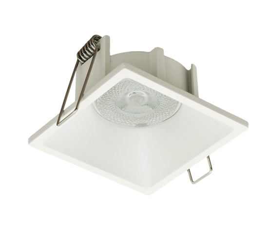 Faretto da incasso a soffitto in metallo quadrato fp