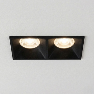 Faretto da incasso cestello di metallo nero 2 luci fp