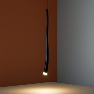 Lampada a sospensione led nera design moderna fp