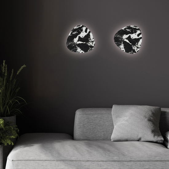 Applique effetto marmo bianco nero moderno 11w 3000k fp