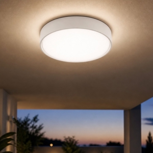 Plafoniera bianca per esterno ip65 rotonda 10w 3000k 16cm fp
