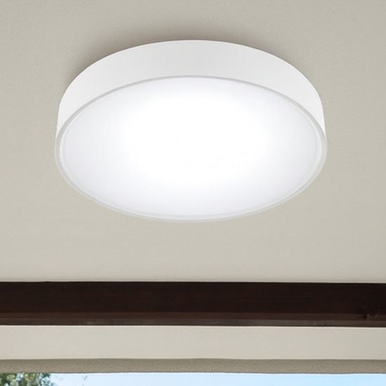 Plafoniera bianca per esterno ip65 rotonda 10w 3000k 16cm fp