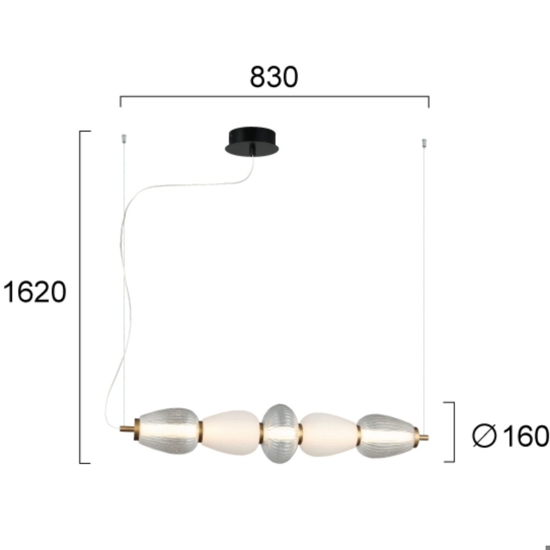 Lampadario led design 23w 3000k per tavolo soggiorno moderno fp