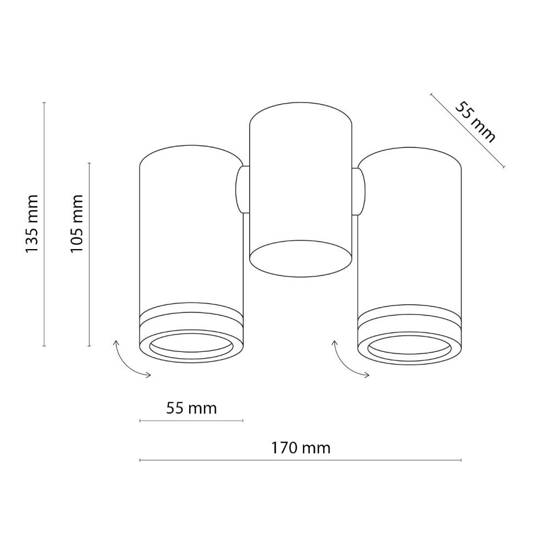 Plafoniera nera da cucina con faretti orientabili da soffitto