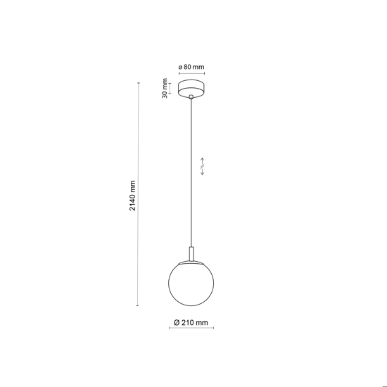 Lampada sfera 21 cm a sospensione oro vetro trasparente rigato stile contemporaneo