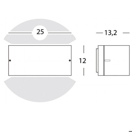 Applique da esterno balcone curva grigio antracite
