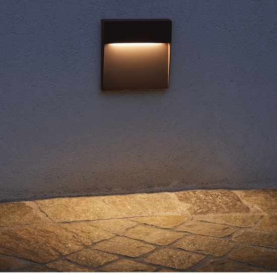Isyluce  segnapasso led 6w 3000k esterno marrone corten