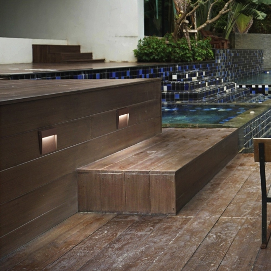 Isyluce  segnapasso led 6w 3000k esterno marrone corten