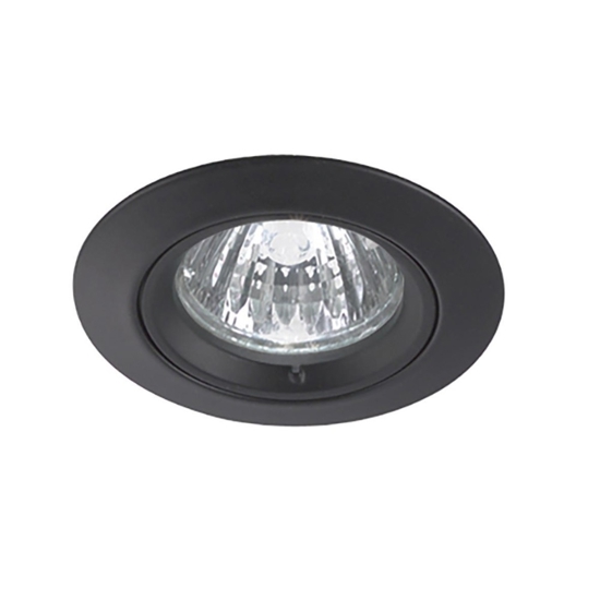 Faretto rotondo nero da incasso a soffitto