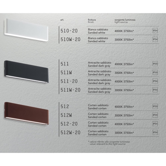 Isyluce applique da esterno moderna corten marrone fp