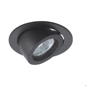 Faretto nero rotondo orientabile da incasso a soffitto