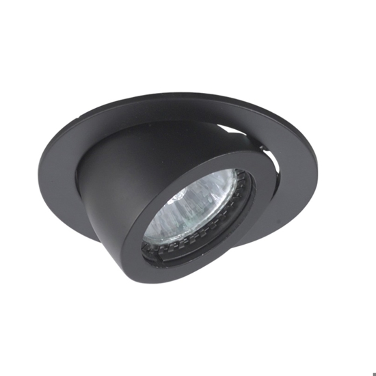 Faretto nero rotondo orientabile da incasso a soffitto
