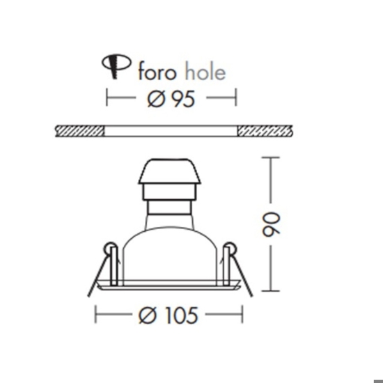 Faretto da incasso rotondo nickel orientabile