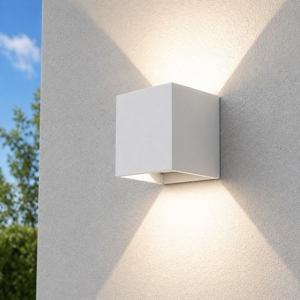 Isyluce applique cubo da esterno led 16w 3000k bianco