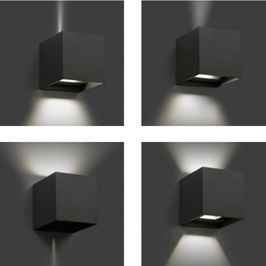 Isyluce applique da esterno cubo 16w 3000k antracite moderna