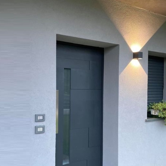 Isyluce applique da esterno cubo 16w 3000k antracite moderna
