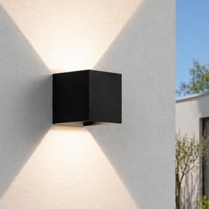 Applique da esterno cubo isyluce 16w 3000k nero