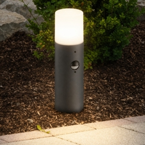 Lampioncino da giardino moderno antracite con sensore di movimento