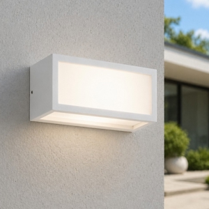 Isyluce applique da esterno moderna bianca rettangolare