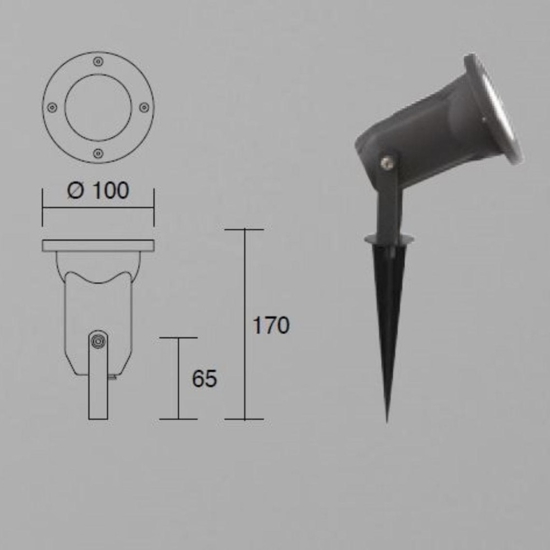 Isyluce faretto da giardino orientabile antracite