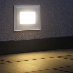 Isyluce segnapasso di vetro led 3w 3000k per esterno da incasso