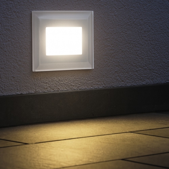 Isyluce segnapasso di vetro led 3w 3000k per esterno da incasso