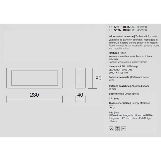 Applique da esterno rettangolare led 12w 3000k antracite isyluce