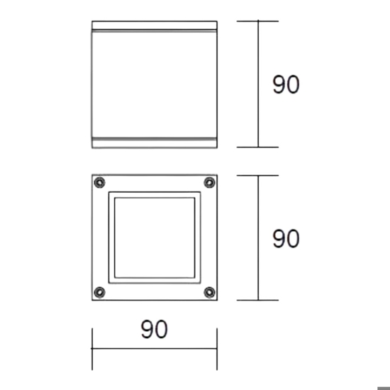 Faretto per esterni da soffitto cubo bianco