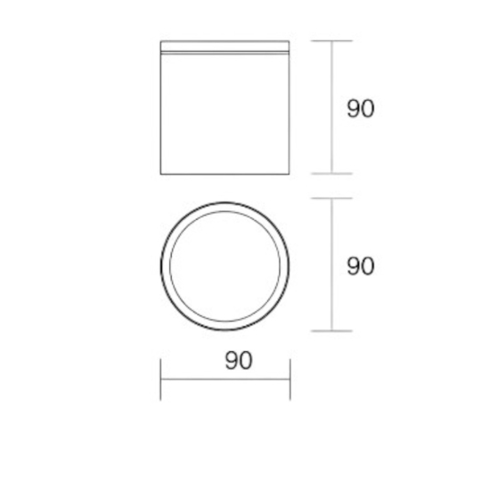 Faretto da soffitto per esterno cilindro bianco
