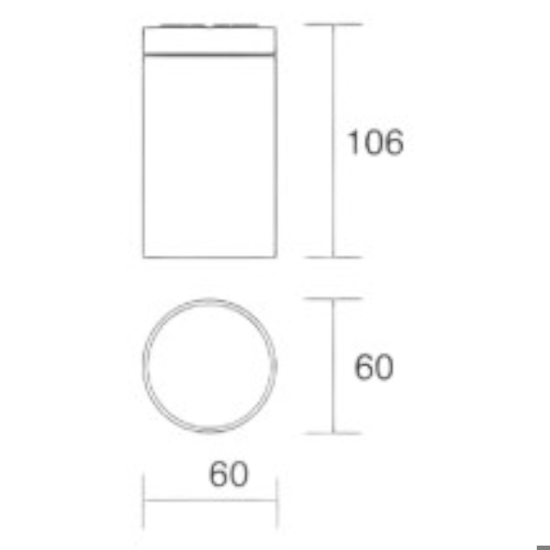 Faretto per esterno cilindro da soffitto bianco
