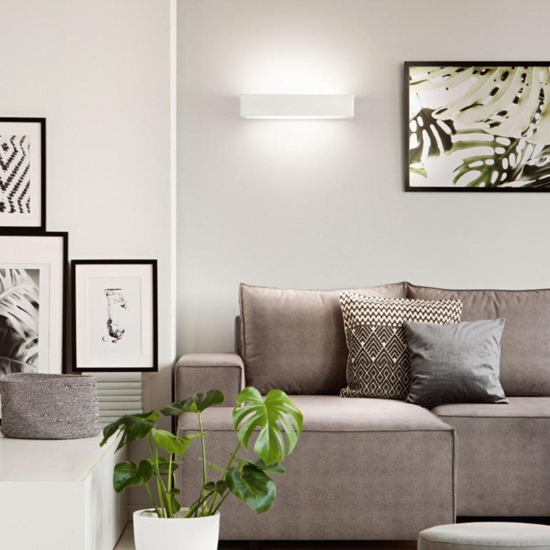 Isyluce applique di gesso moderna rettangolare bianca