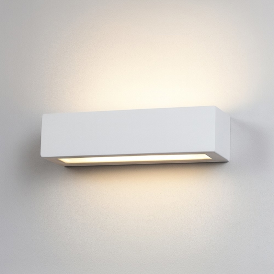 Isyluce applique gesso bianco rettangolare moderna