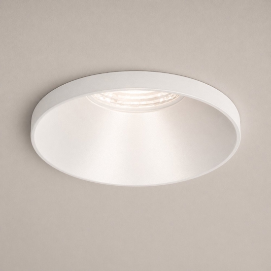 Faretto bianco da incasso rotondo in metallo per soffitto