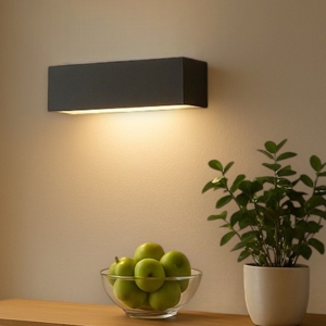 Applique da muro rettangolare nero luce verso il basso moderna