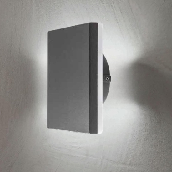 Applique per esterno antracite quadrato led 9,6w 3000k